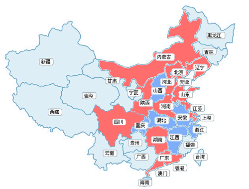加盟店區(qū)域分布情況